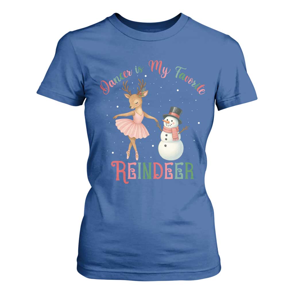 Christmas Ballet Reindeer T Shirt For Women Dancer Is My Favorite Reindeer Gift TS12 Royal Blue Print Your Wear