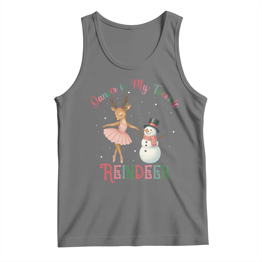 Christmas Ballet Reindeer Tank Top Dancer Is My Favorite Reindeer Gift TS12 Black Heather Print Your Wear