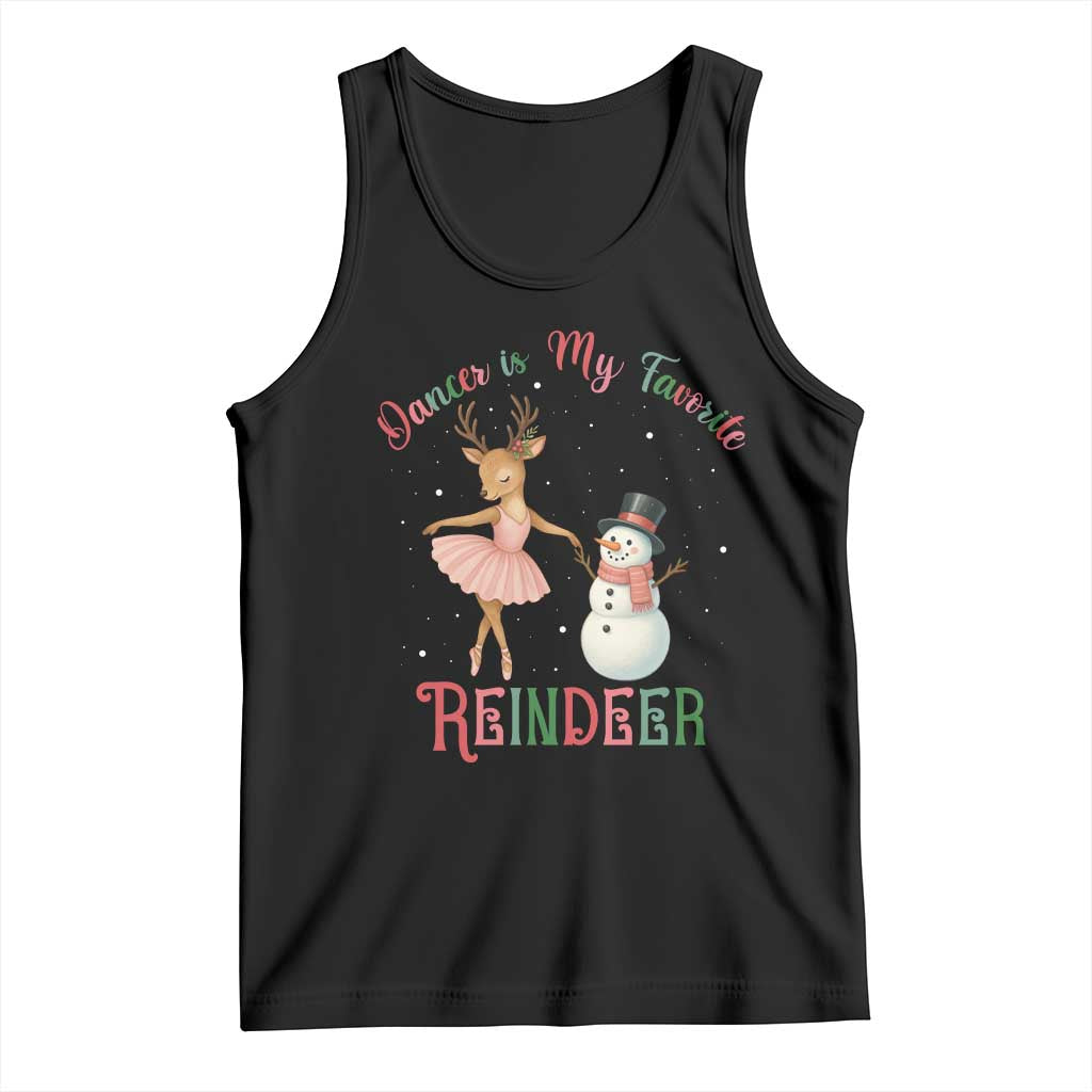 Christmas Ballet Reindeer Tank Top Dancer Is My Favorite Reindeer Gift TS12 Black Print Your Wear