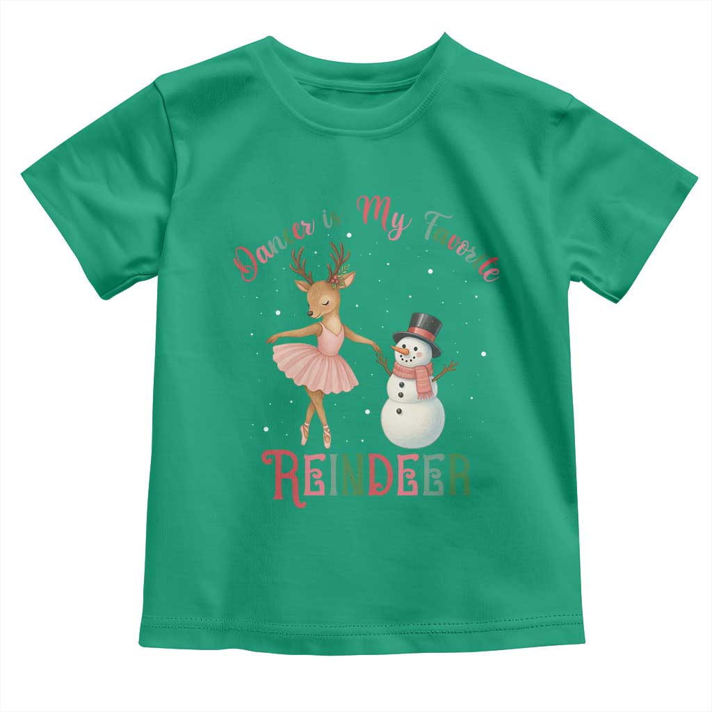 Christmas Ballet Reindeer Toddler T Shirt Dancer Is My Favorite Reindeer Gift TS12 Irish Green Print Your Wear