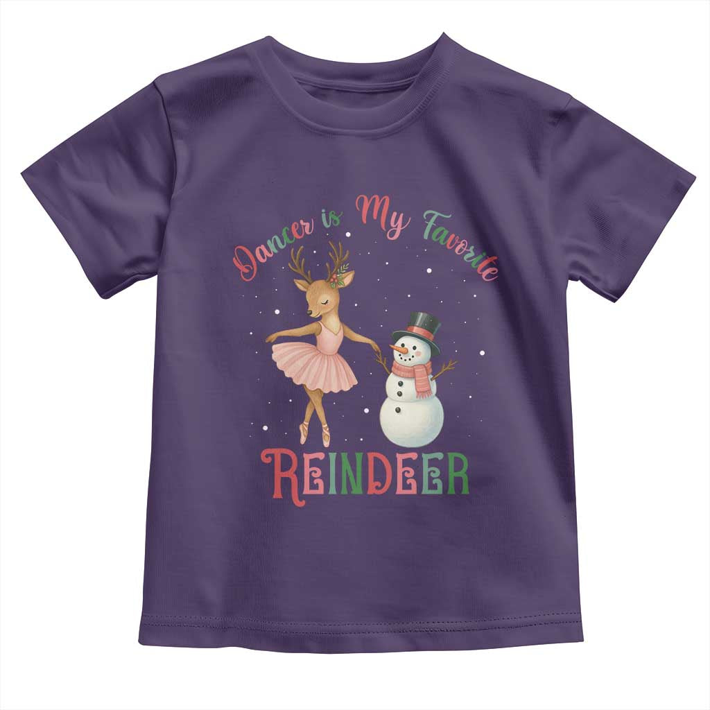 Christmas Ballet Reindeer Toddler T Shirt Dancer Is My Favorite Reindeer Gift TS12 Purple Print Your Wear