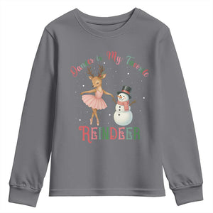 Christmas Ballet Reindeer Youth Sweatshirt Dancer Is My Favorite Reindeer Gift TS12 Charcoal Print Your Wear