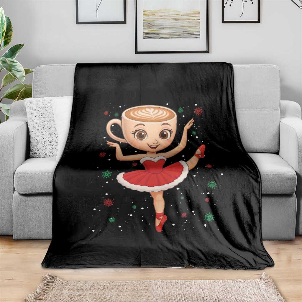 Funny Christmas Throw Blanket Ballerina Cappuccino Brainrot Meme Gift TS12 Print Your Wear