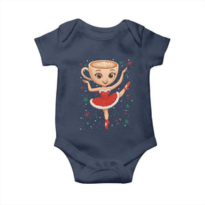 Funny Christmas Baby Onesie Ballerina Cappuccino Brainrot Meme Gift TS12 Navy Print Your Wear