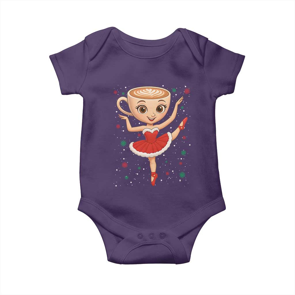 Funny Christmas Baby Onesie Ballerina Cappuccino Brainrot Meme Gift TS12 Purple Print Your Wear