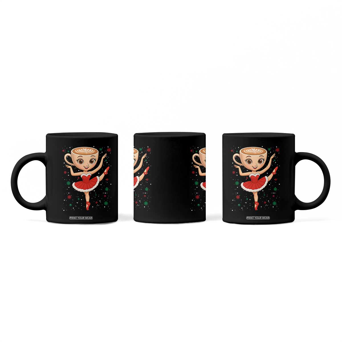 Funny Christmas Coffee Mug Ballerina Cappuccino Brainrot Meme Gift TS12 Print Your Wear