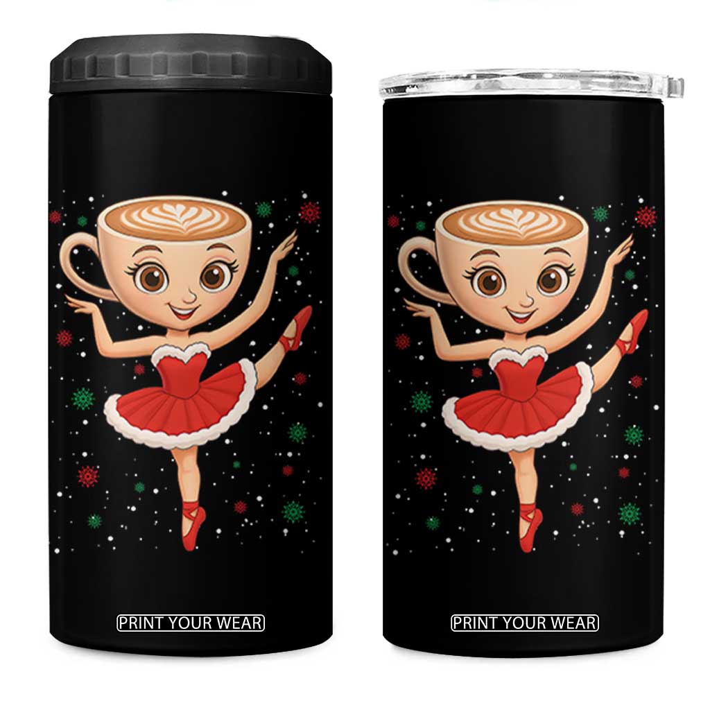 Funny Christmas 4 in 1 Can Cooler Tumbler Ballerina Cappuccino Brainrot Meme Gift TS12 One Size: 16 oz Black Print Your Wear