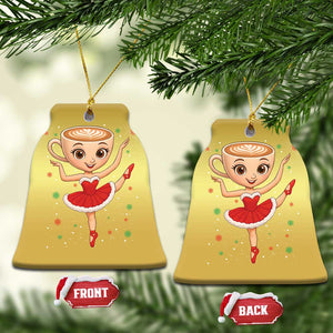 Funny Xmas Christmas Ornament Ballerina Cappuccino Brainrot Meme Gift TS12 Bell Flake Gold Print Your Wear