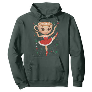 Funny Christmas Hoodie Ballerina Cappuccino Brainrot Meme Gift TS12 Dark Forest Green Print Your Wear