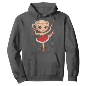 Funny Christmas Hoodie Ballerina Cappuccino Brainrot Meme Gift TS12 Dark Heather Print Your Wear