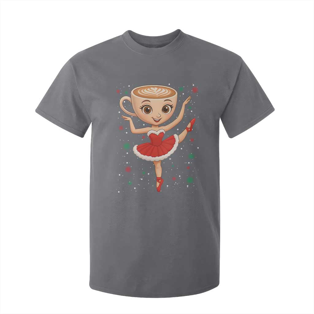 Funny Christmas T Shirt For Kid Ballerina Cappuccino Brainrot Meme Gift TS12 Charcoal Print Your Wear