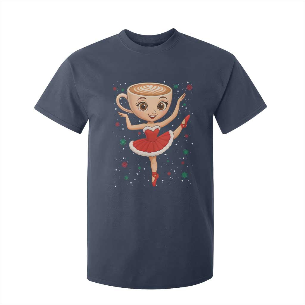 Funny Christmas T Shirt For Kid Ballerina Cappuccino Brainrot Meme Gift TS12 Navy Print Your Wear
