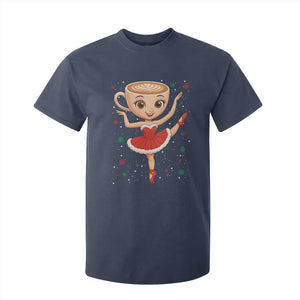 Funny Christmas T Shirt For Kid Ballerina Cappuccino Brainrot Meme Gift TS12 Navy Print Your Wear