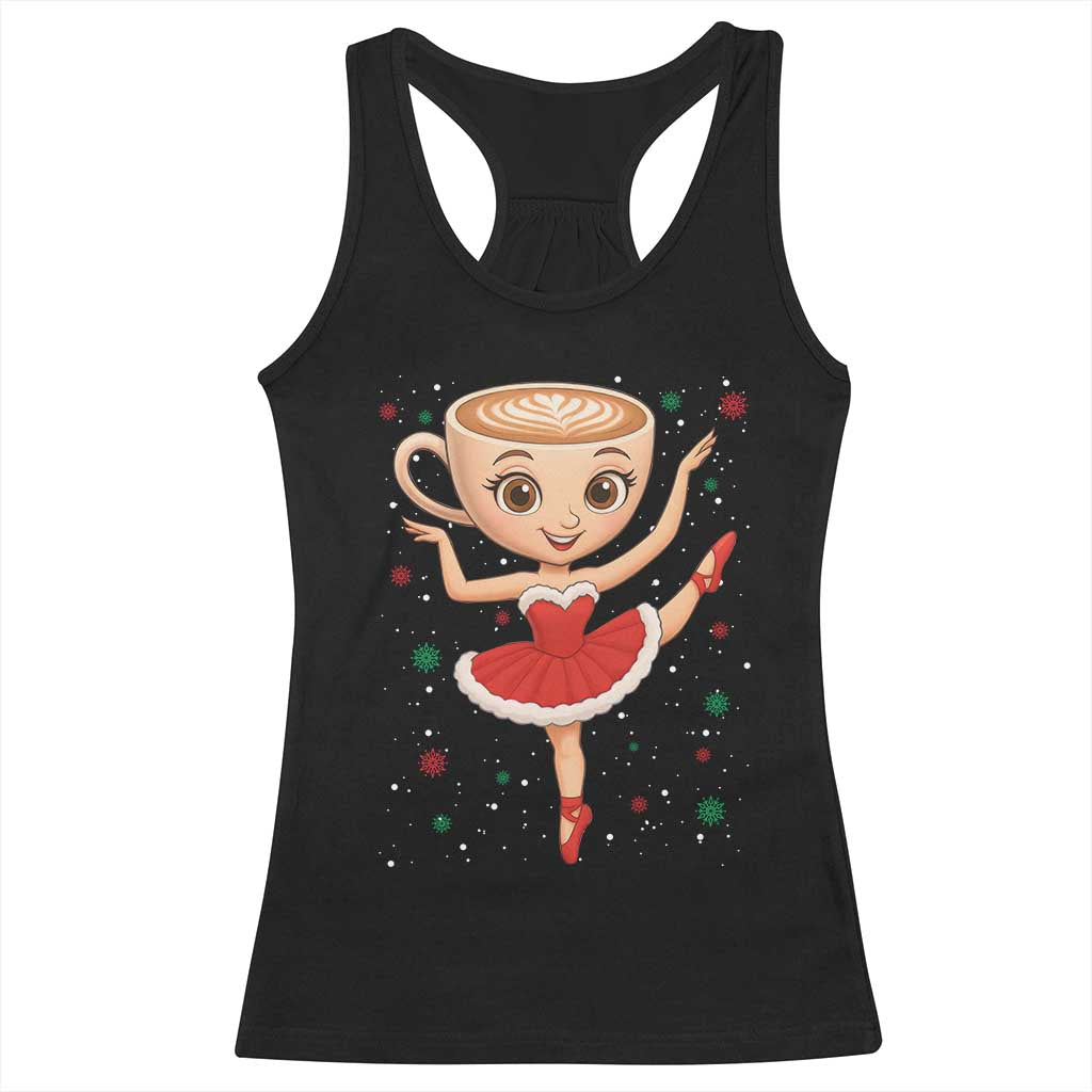 Funny Christmas Racerback Tank Top Ballerina Cappuccino Brainrot Meme Gift TS12 Black Print Your Wear