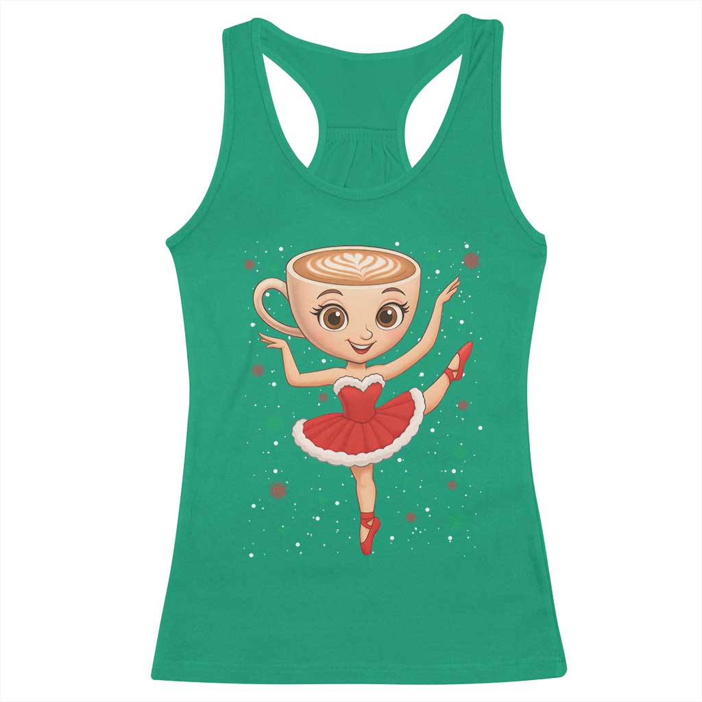 Funny Christmas Racerback Tank Top Ballerina Cappuccino Brainrot Meme Gift TS12 Irish Green Print Your Wear