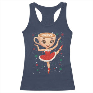 Funny Christmas Racerback Tank Top Ballerina Cappuccino Brainrot Meme Gift TS12 Navy Print Your Wear