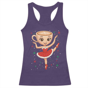 Funny Christmas Racerback Tank Top Ballerina Cappuccino Brainrot Meme Gift TS12 Purple Print Your Wear