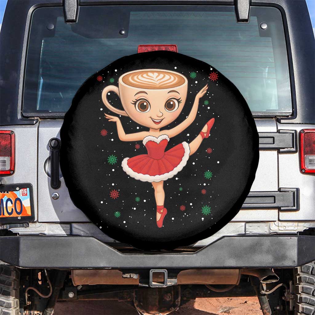 Funny Christmas Spare Tire Cover Ballerina Cappuccino Brainrot Meme Gift TS12 No hole Black Print Your Wear