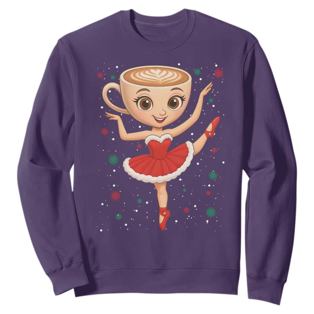 Funny Christmas Sweatshirt Ballerina Cappuccino Brainrot Meme Gift TS12 Purple Print Your Wear