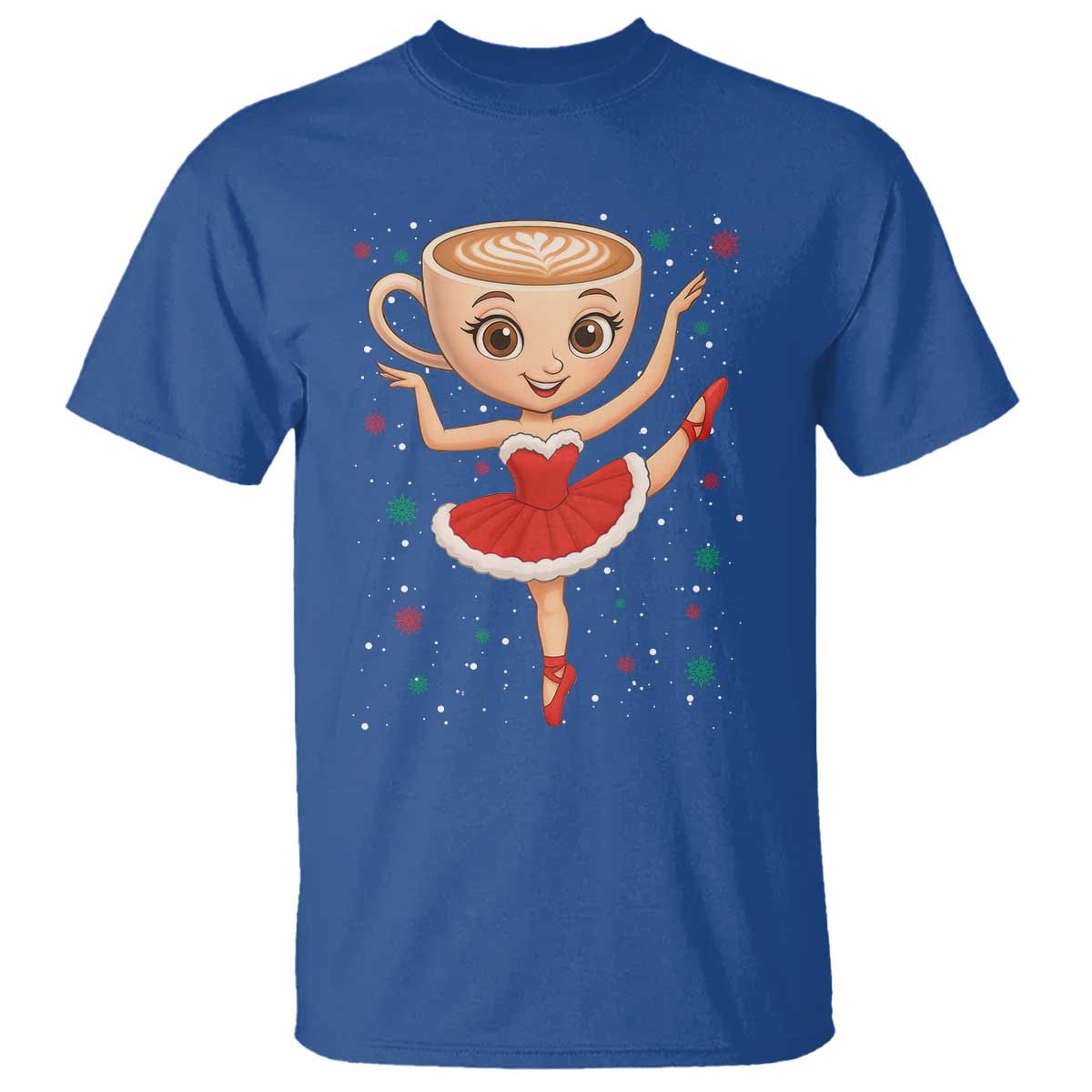Funny Christmas T Shirt Ballerina Cappuccino Brainrot Meme Gift TS12 Royal Blue Print Your Wear
