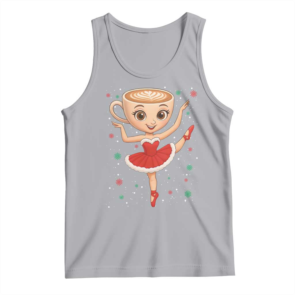 Funny Christmas Tank Top Ballerina Cappuccino Brainrot Meme Gift TS12 Athletic Heather Print Your Wear