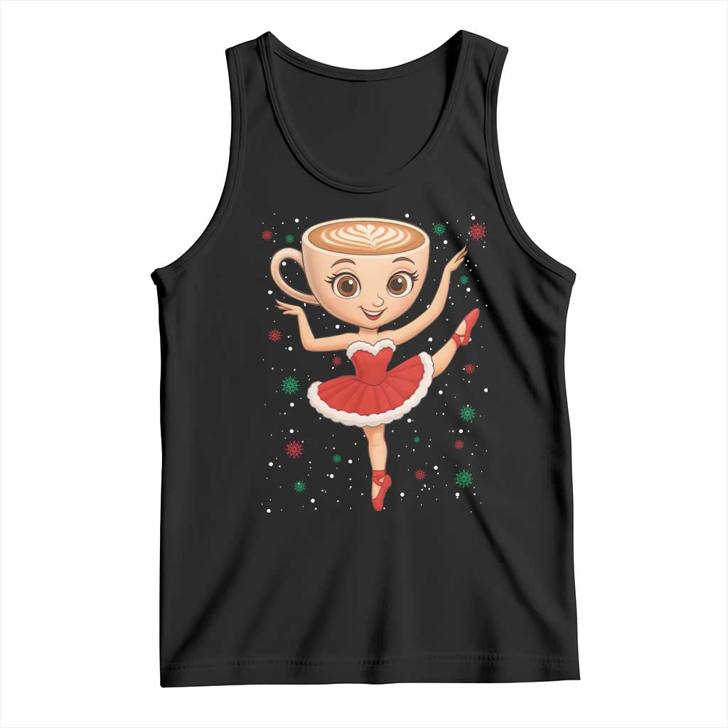 Funny Christmas Tank Top Ballerina Cappuccino Brainrot Meme Gift TS12 Black Print Your Wear