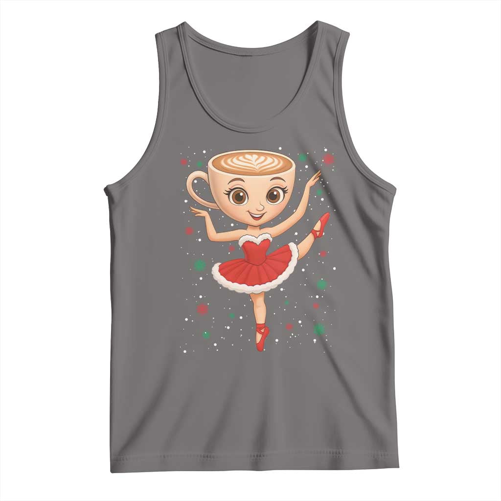 Funny Christmas Tank Top Ballerina Cappuccino Brainrot Meme Gift TS12 Deep Heather Print Your Wear