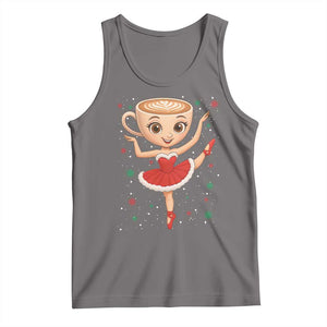 Funny Christmas Tank Top Ballerina Cappuccino Brainrot Meme Gift TS12 Deep Heather Print Your Wear