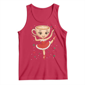 Funny Christmas Tank Top Ballerina Cappuccino Brainrot Meme Gift TS12 Red Print Your Wear
