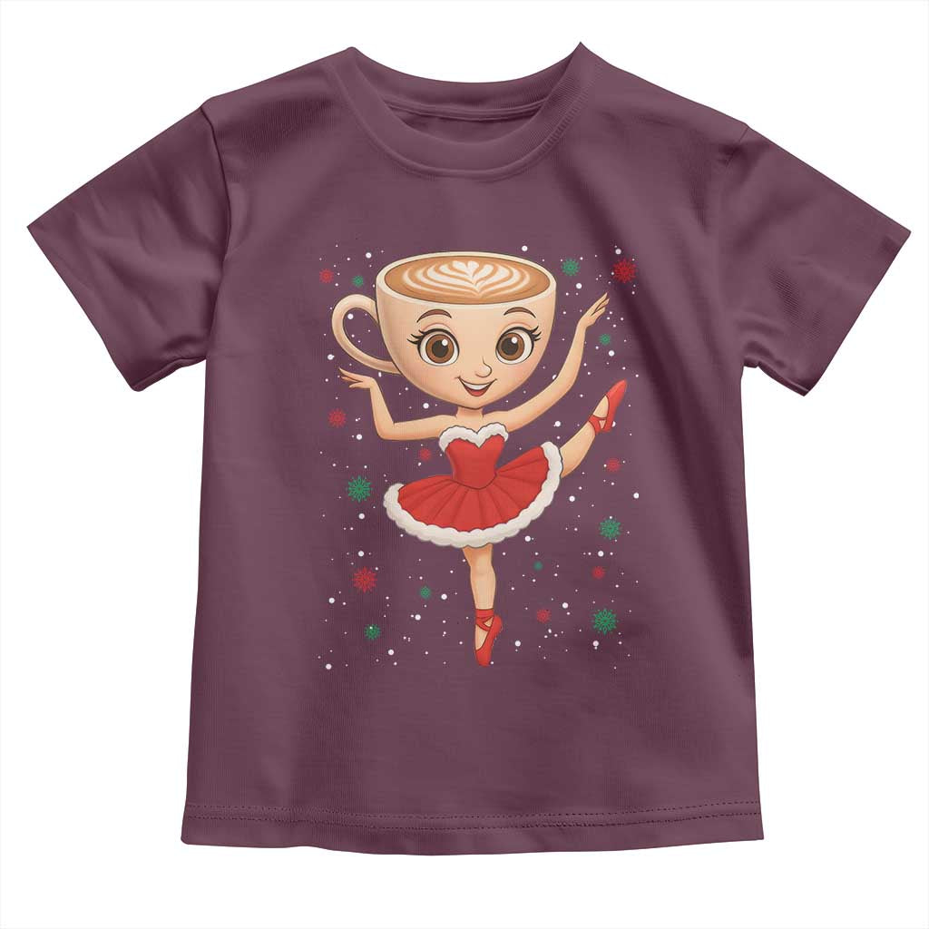 Funny Christmas Toddler T Shirt Ballerina Cappuccino Brainrot Meme Gift TS12 Maroon Print Your Wear