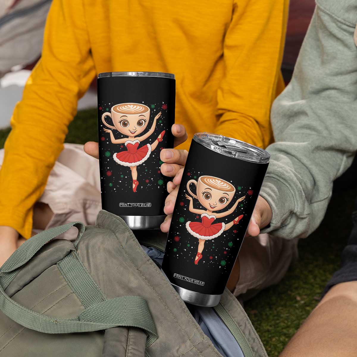 Funny Christmas Tumbler Cup Ballerina Cappuccino Brainrot Meme Gift TS12 Print Your Wear