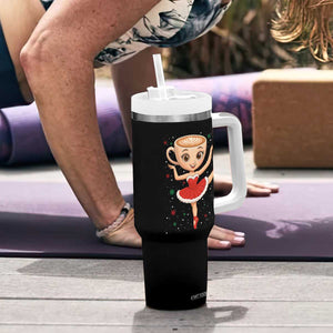 Funny Christmas Tumbler With Handle Ballerina Cappuccino Brainrot Meme Gift TS12 Print Your Wear