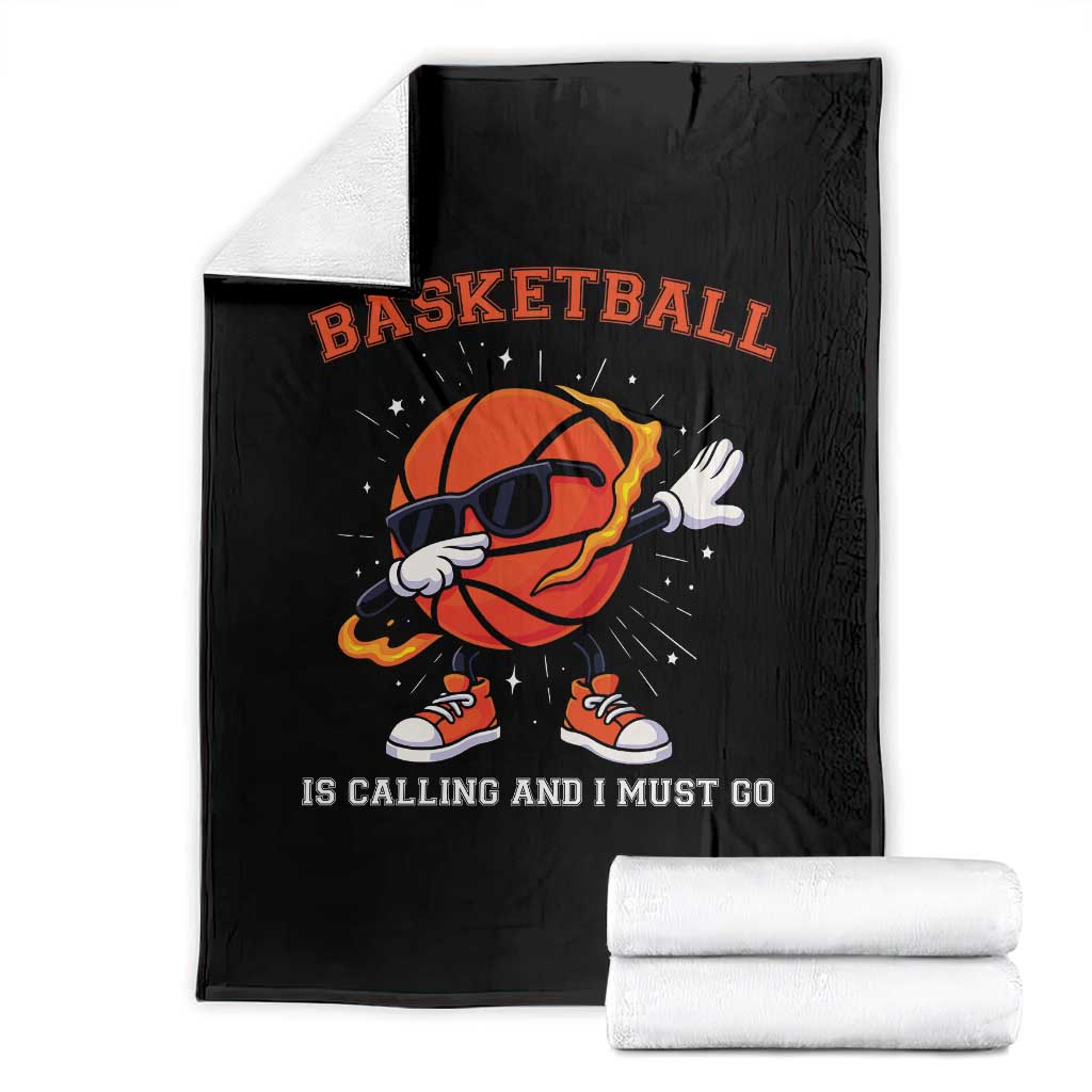 Funny Dabbing Basketball Is Calling And I Must Go Throw Blanket Gift For Player TS12 Black Print Your Wear