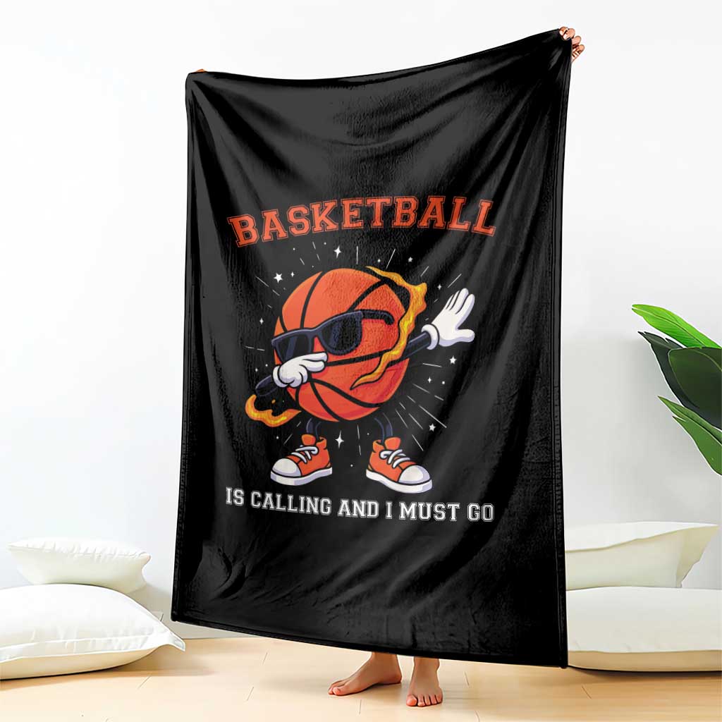 Funny Dabbing Basketball Is Calling And I Must Go Throw Blanket Gift For Player TS12 Print Your Wear