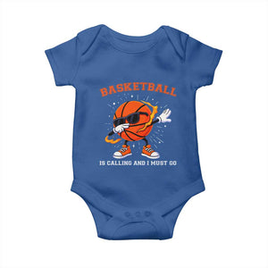 Funny Dabbing Basketball Is Calling And I Must Go Baby Onesie Gift For Player TS12 Royal Blue Print Your Wear