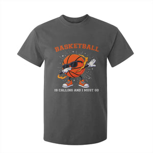 Funny Dabbing Basketball Is Calling And I Must Go T Shirt For Kid Gift For Player TS12 Dark Heather Print Your Wear