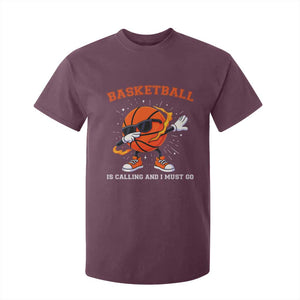 Funny Dabbing Basketball Is Calling And I Must Go T Shirt For Kid Gift For Player TS12 Maroon Print Your Wear