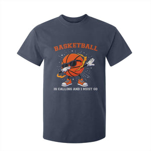 Funny Dabbing Basketball Is Calling And I Must Go T Shirt For Kid Gift For Player TS12 Navy Print Your Wear