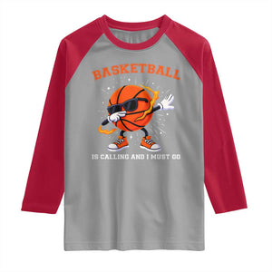 Funny Dabbing Basketball Is Calling And I Must Go Raglan Shirt Gift For Player TS12 Sport Gray Red Print Your Wear