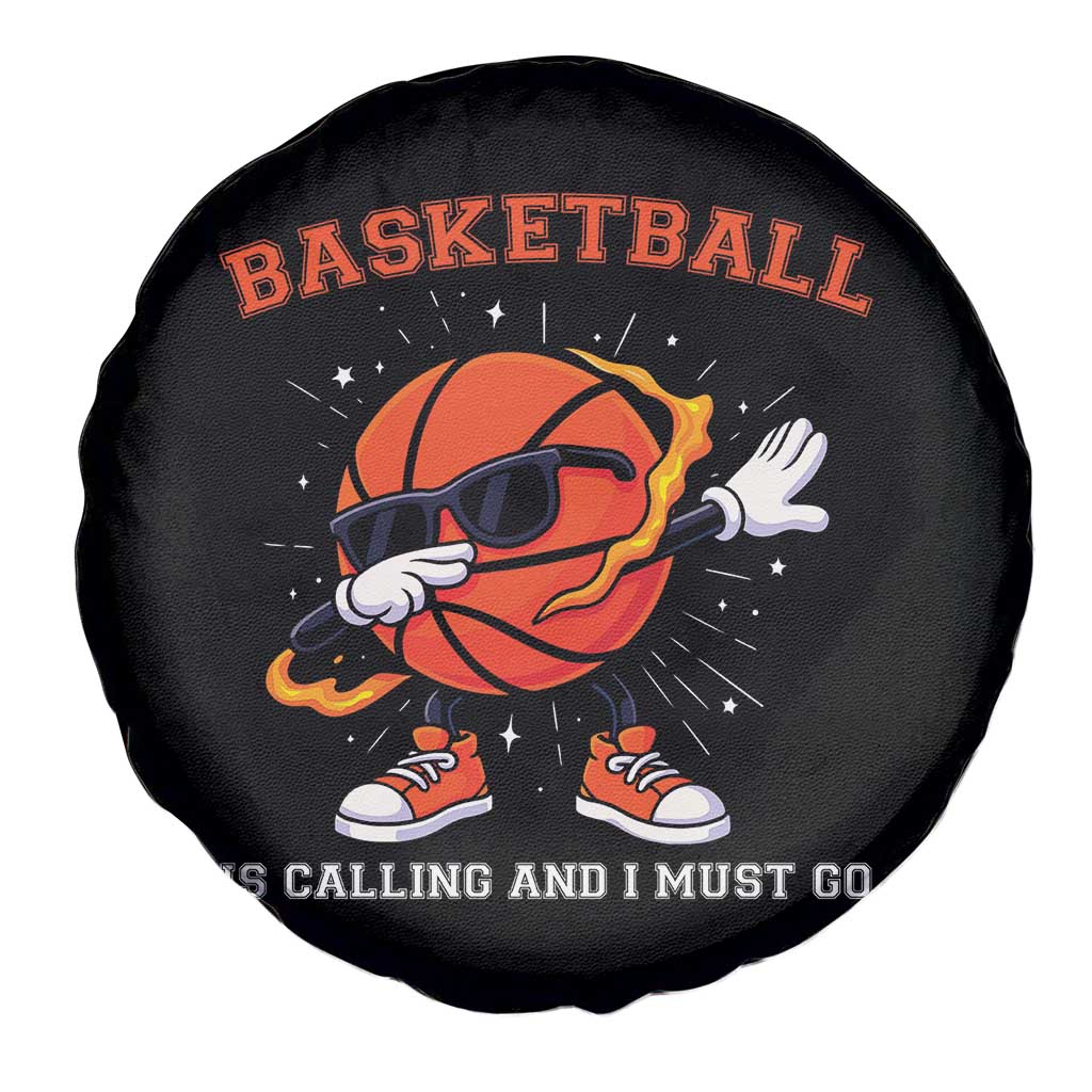 Funny Dabbing Basketball Is Calling And I Must Go Spare Tire Cover Gift For Player TS12 Print Your Wear