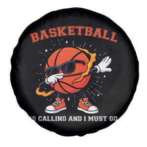Funny Dabbing Basketball Is Calling And I Must Go Spare Tire Cover Gift For Player TS12 Print Your Wear