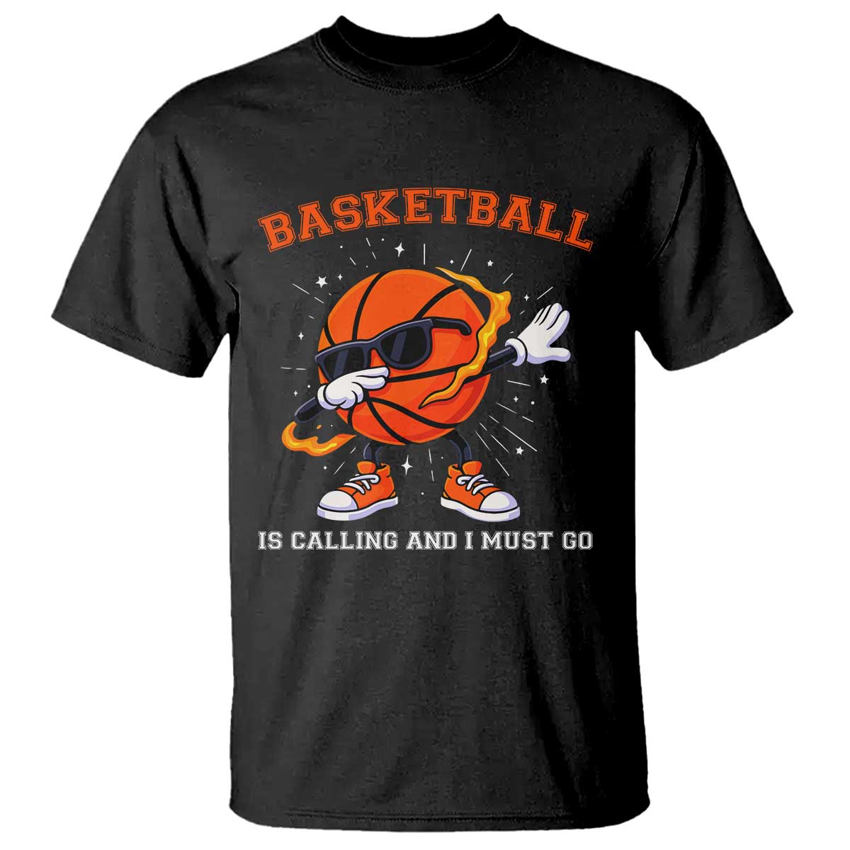 Funny Dabbing Basketball Is Calling And I Must Go T Shirt Gift For Player TS12 Black Print Your Wear