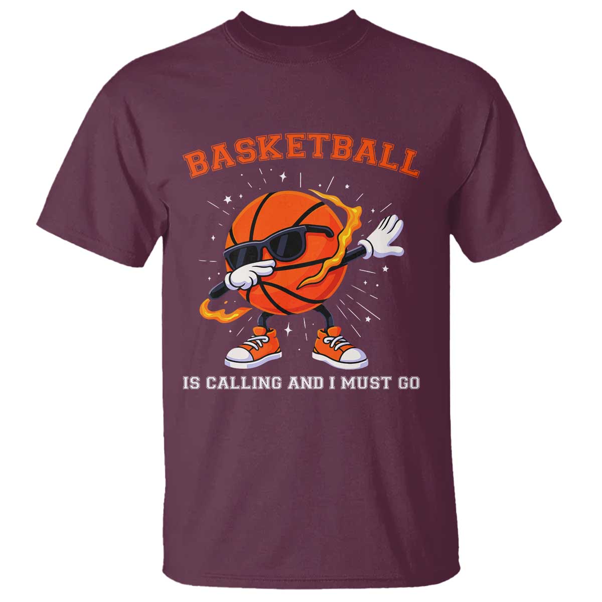 Funny Dabbing Basketball Is Calling And I Must Go T Shirt Gift For Player TS12 Maroon Print Your Wear