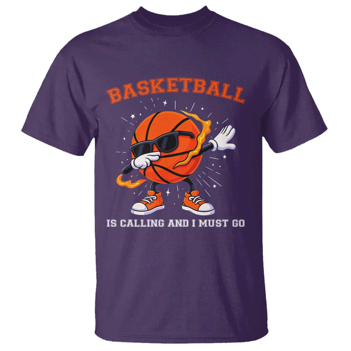 Funny Dabbing Basketball Is Calling And I Must Go T Shirt Gift For Player TS12 Purple Print Your Wear