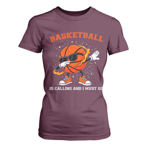 Funny Dabbing Basketball Is Calling And I Must Go T Shirt For Women Gift For Player TS12 Maroon Print Your Wear
