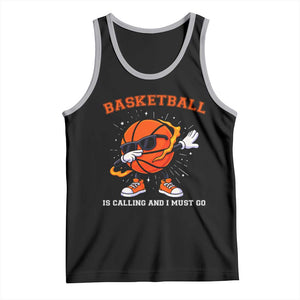Funny Dabbing Basketball Is Calling And I Must Go Tank Top Gift For Player TS12 Black Athletic Heather Print Your Wear