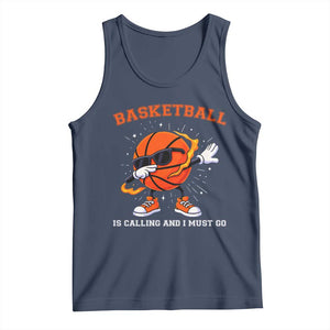 Funny Dabbing Basketball Is Calling And I Must Go Tank Top Gift For Player TS12 Navy Print Your Wear
