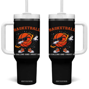 Funny Dabbing Basketball Is Calling And I Must Go Tumbler With Handle Gift For Player TS12 One Size: 40 oz Black Print Your Wear