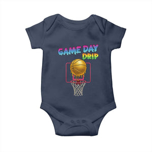 Game Day Drip Baby Onesie Funny Basketball Lover Street Style Design TS12 Navy Print Your Wear