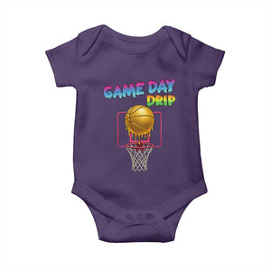 Game Day Drip Baby Onesie Funny Basketball Lover Street Style Design TS12 Purple Print Your Wear